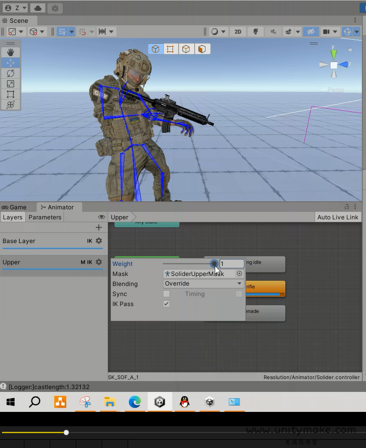 上肢层重写时IK效果